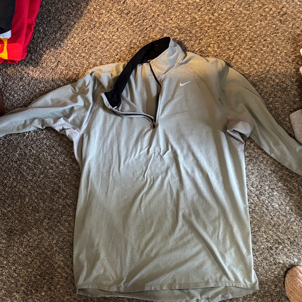 Nike Light Gray Quarter-Zip Top